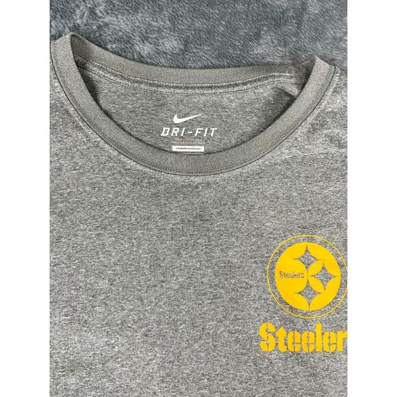 Men’s Grey Pittsburgh Steelers Nike Dri-FIT Long Sleeve Shirt Size 2XL Excellent - Picture 8 of 10